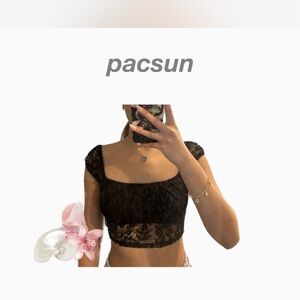 PacSun Black Lace Crop Top
